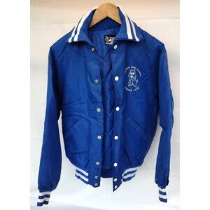Vintage Gresham High School Butwin Satin Bomber Jacket Blue and White Medium